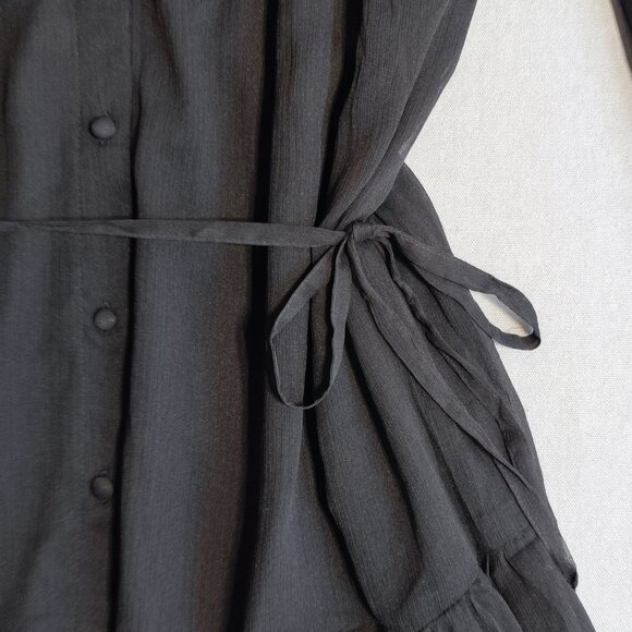 VERO MODA Vmkaya Fall Ls Short Shirt Dress women's size M black - Picture 13 of 16